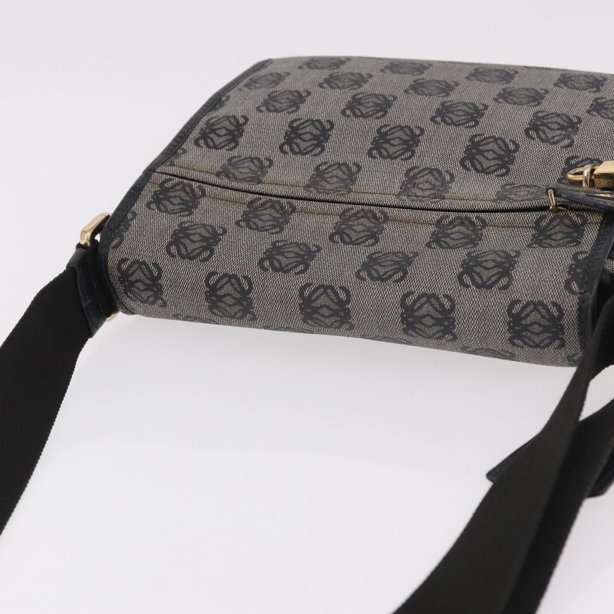 LOEWE Anagram Shoulder Bag PVC Gray Gold Auth bs35936
