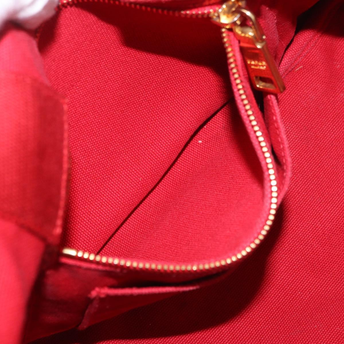 PRADA Canapa MM Hand Bag Canvas Red Auth bs35937