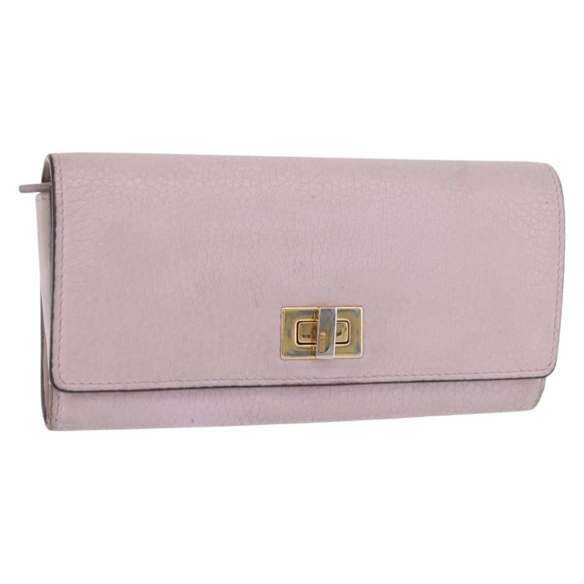FENDI Long Wallet Leather Purple Gold 8M0427 Auth bs35938