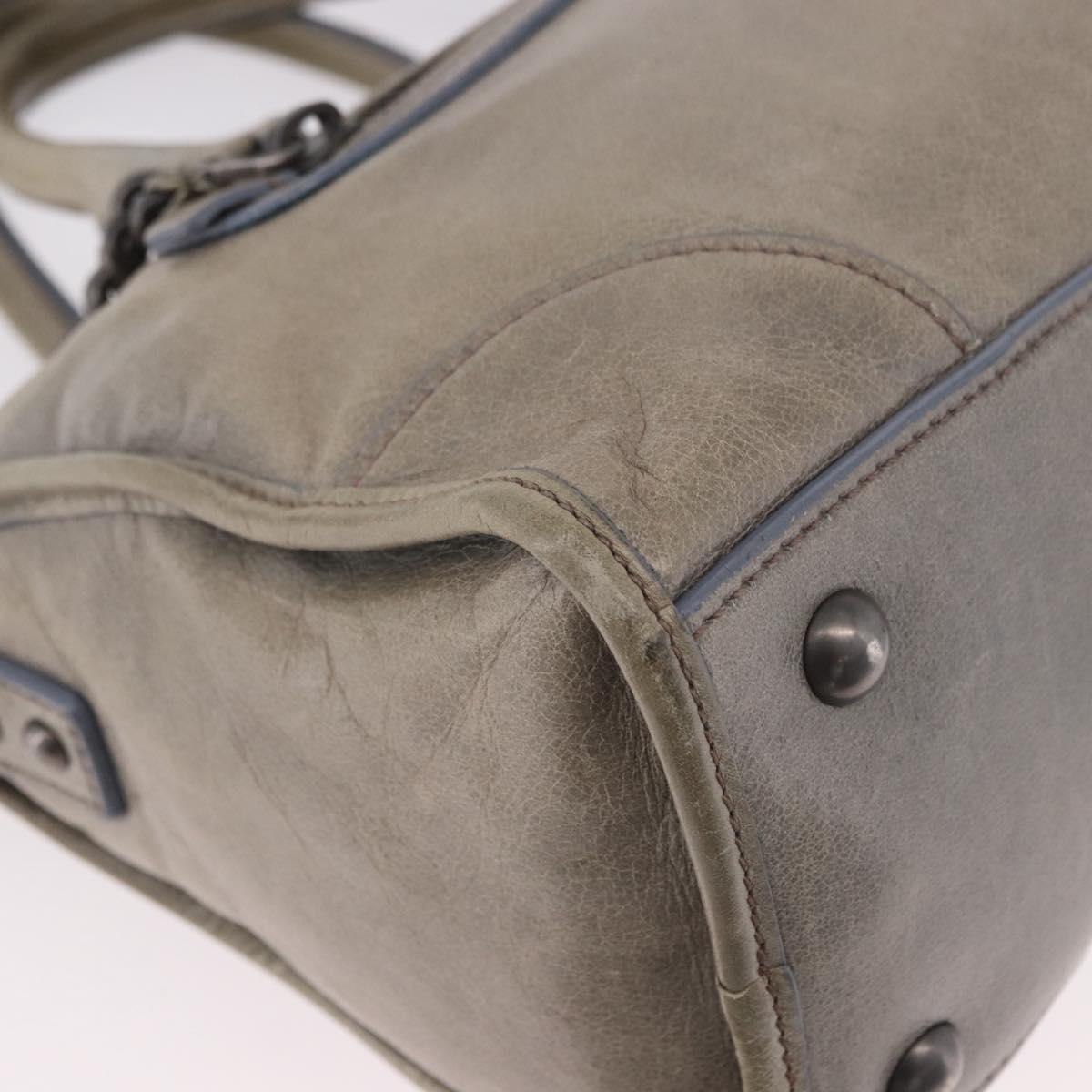 Miu Miu Hand Bag Leather 2way Gray Auth bs35942M