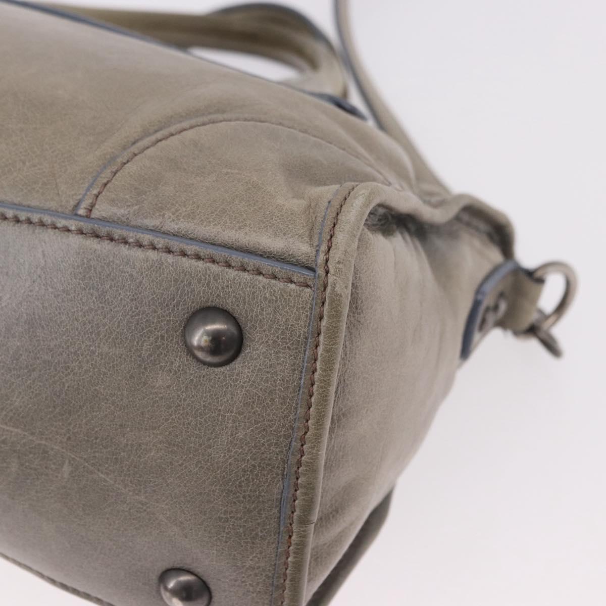 Miu Miu Hand Bag Leather 2way Gray Auth bs35942M