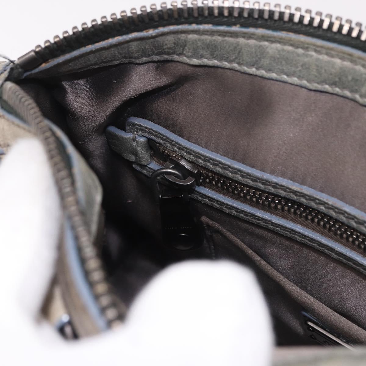 Miu Miu Hand Bag Leather 2way Gray Auth bs35942M