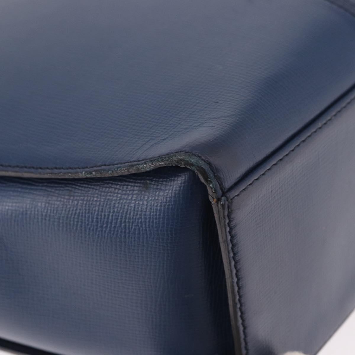 Christian Dior Shoulder Bag Leather Blue Gold Auth bs35948