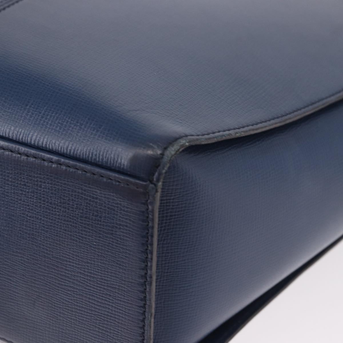 Christian Dior Shoulder Bag Leather Blue Gold Auth bs35948
