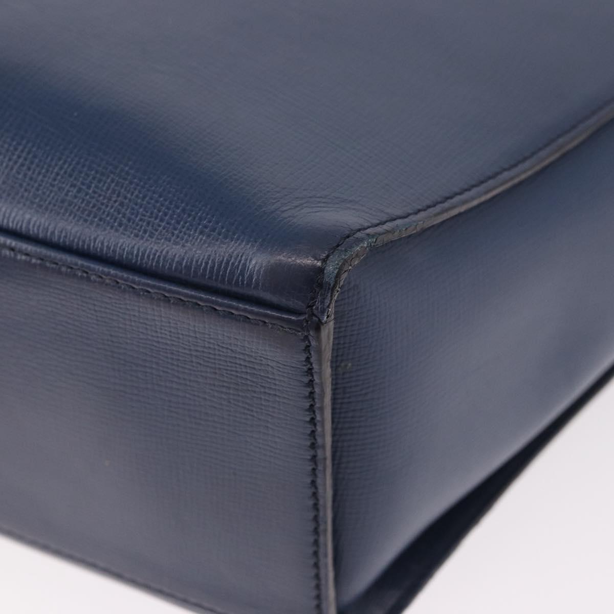 Christian Dior Shoulder Bag Leather Blue Gold Auth bs35948