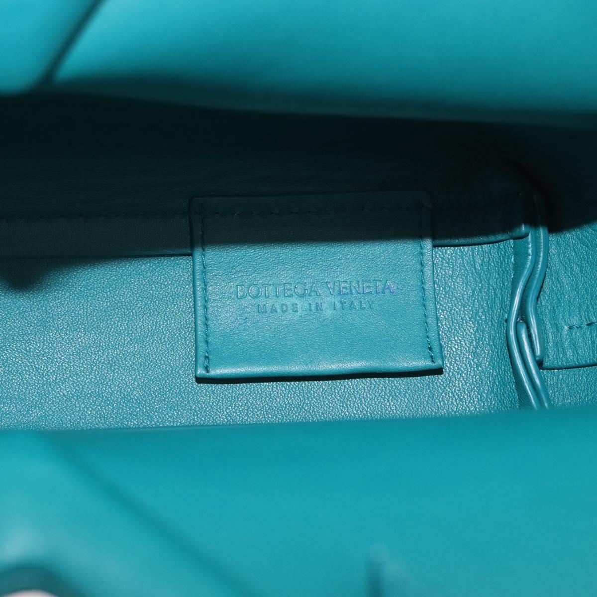 BOTTEGAVENETA Triangle Point Small Bag Leather 2way Turquoise Blue Auth bs35952V