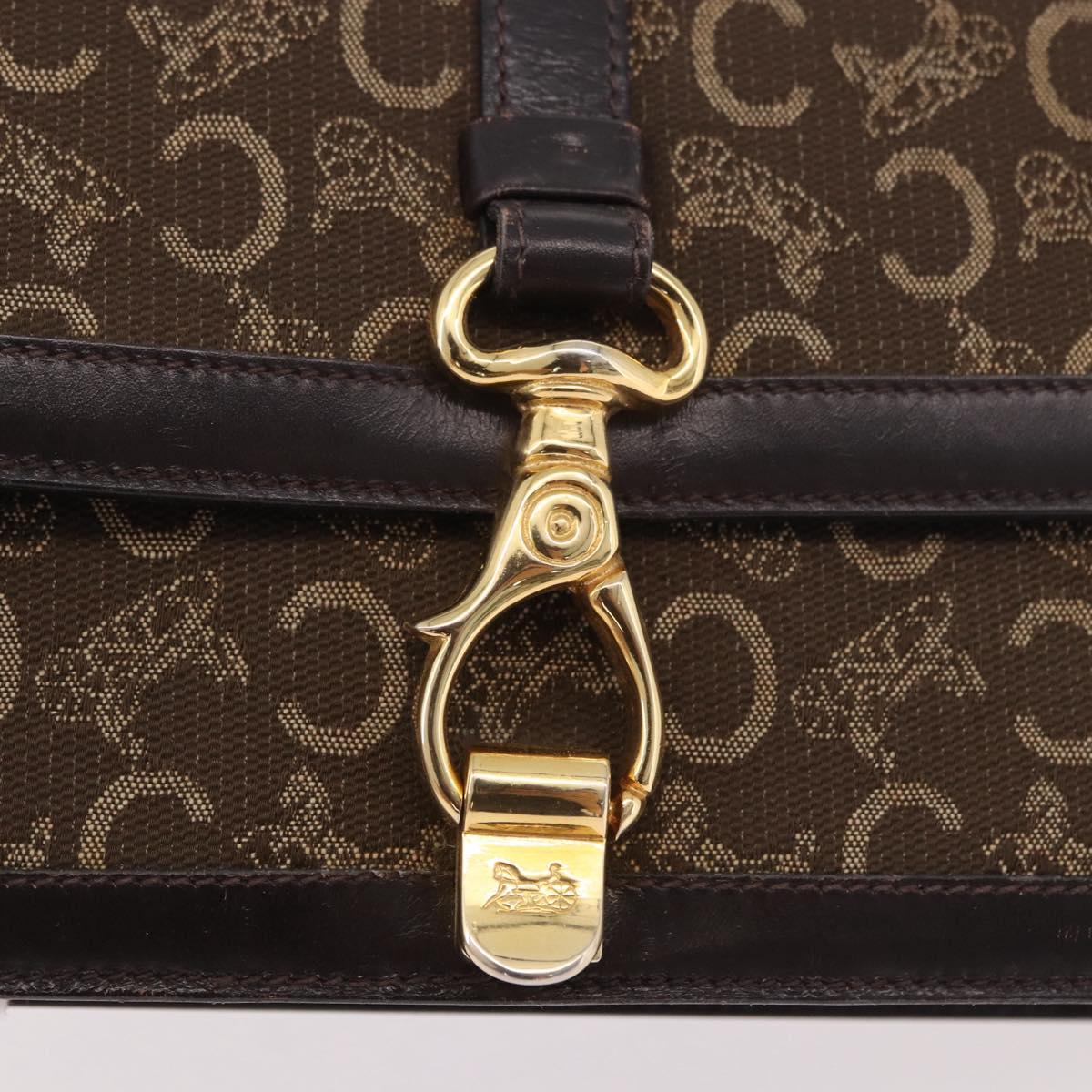 CELINE C Saluki Shoulder Bag Brown Gold Auth bs35956