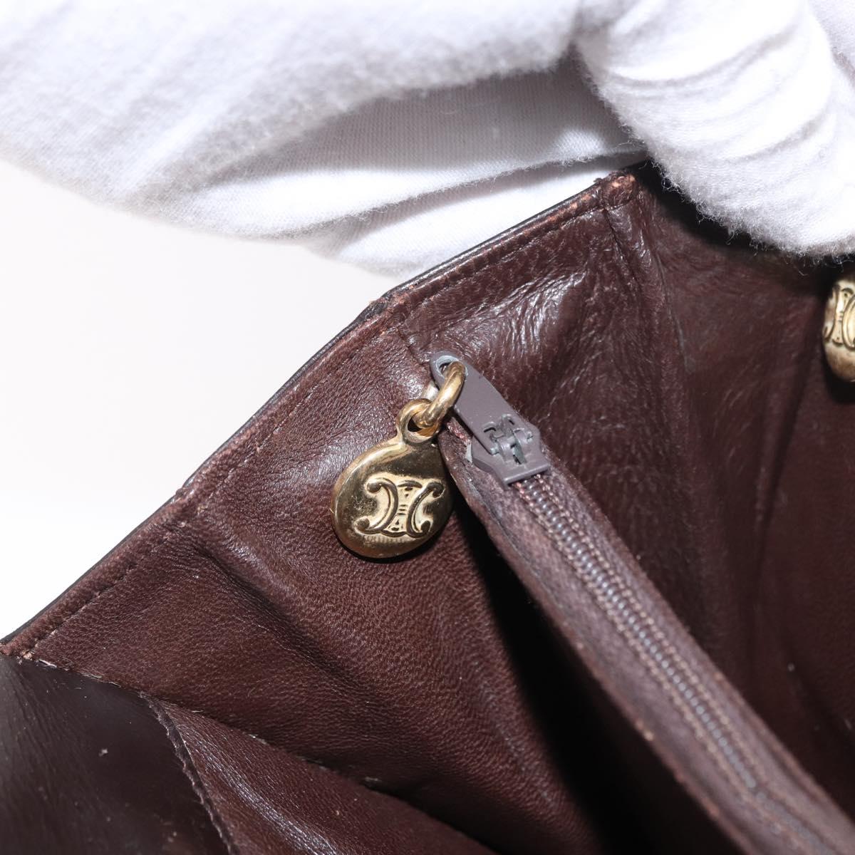 CELINE C Saluki Shoulder Bag Brown Gold Auth bs35956