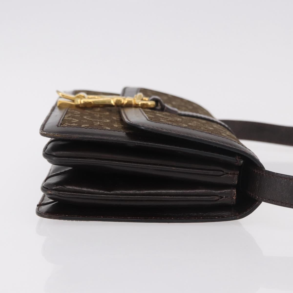 CELINE C Saluki Shoulder Bag Brown Gold Auth bs35956
