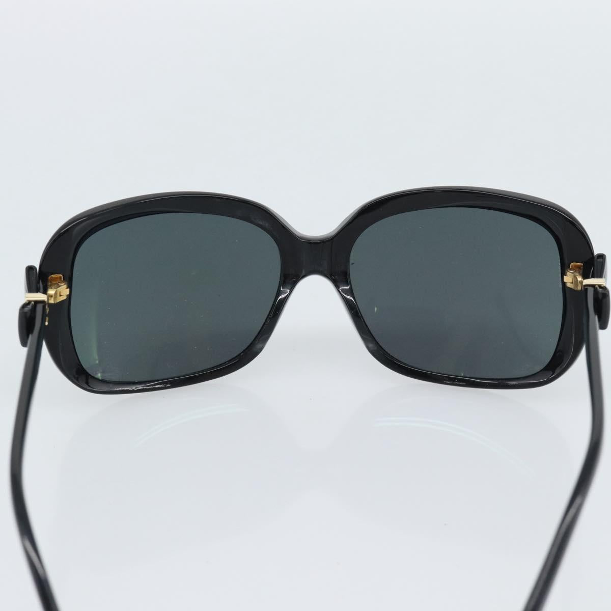 CHANEL Sunglasses Plastic Black Gold CC Auth bs35959