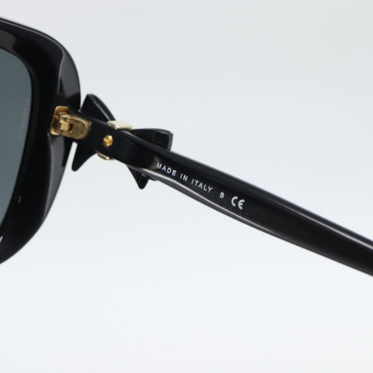 CHANEL Sunglasses Plastic Black Gold CC Auth bs35959