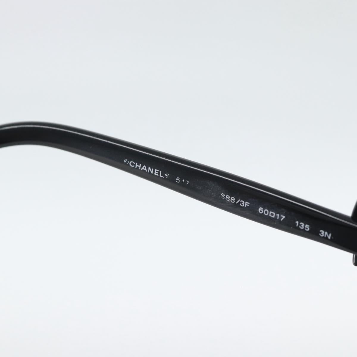 CHANEL Sunglasses Plastic Black Gold CC Auth bs35959