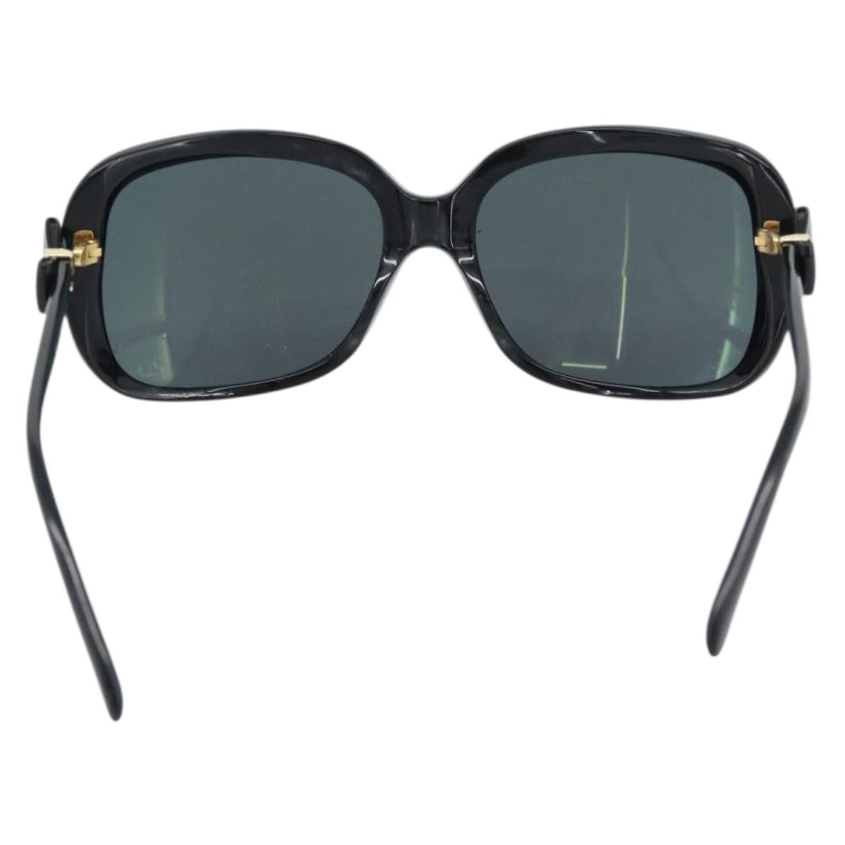 CHANEL Sunglasses Plastic Black Gold CC Auth bs35959