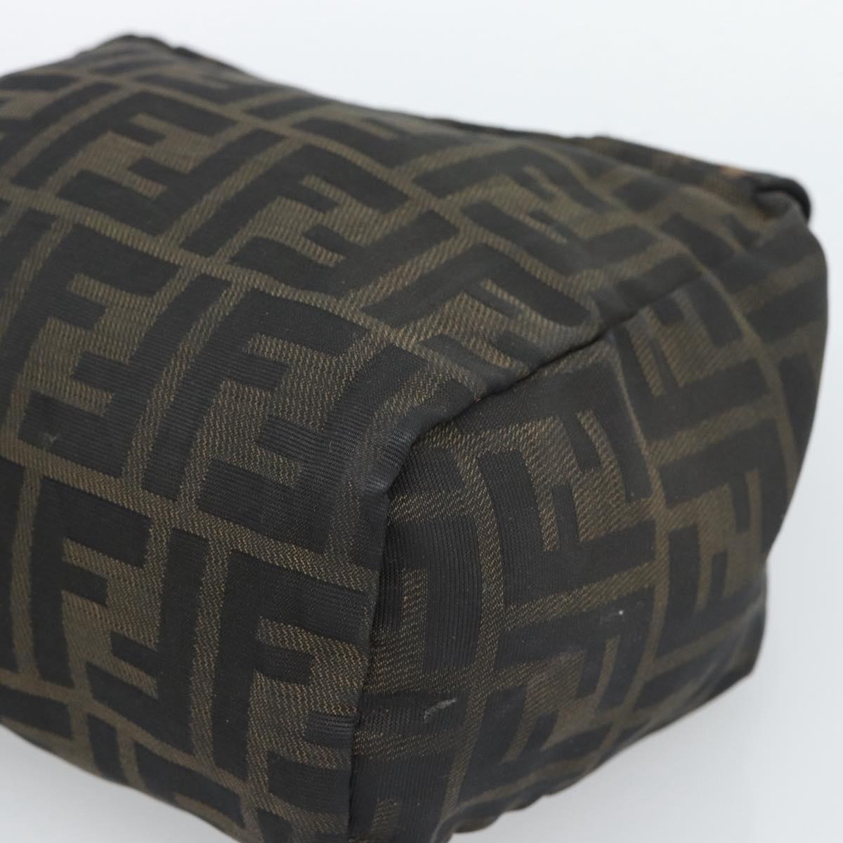 FENDI Zucca Canvas Hand Bag Brown Auth bs35961