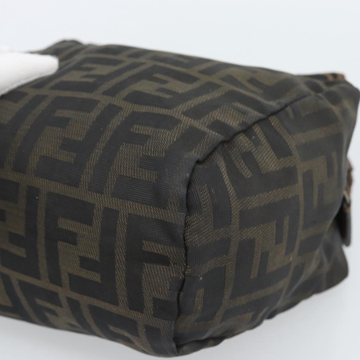 FENDI Zucca Canvas Hand Bag Brown Auth bs35961