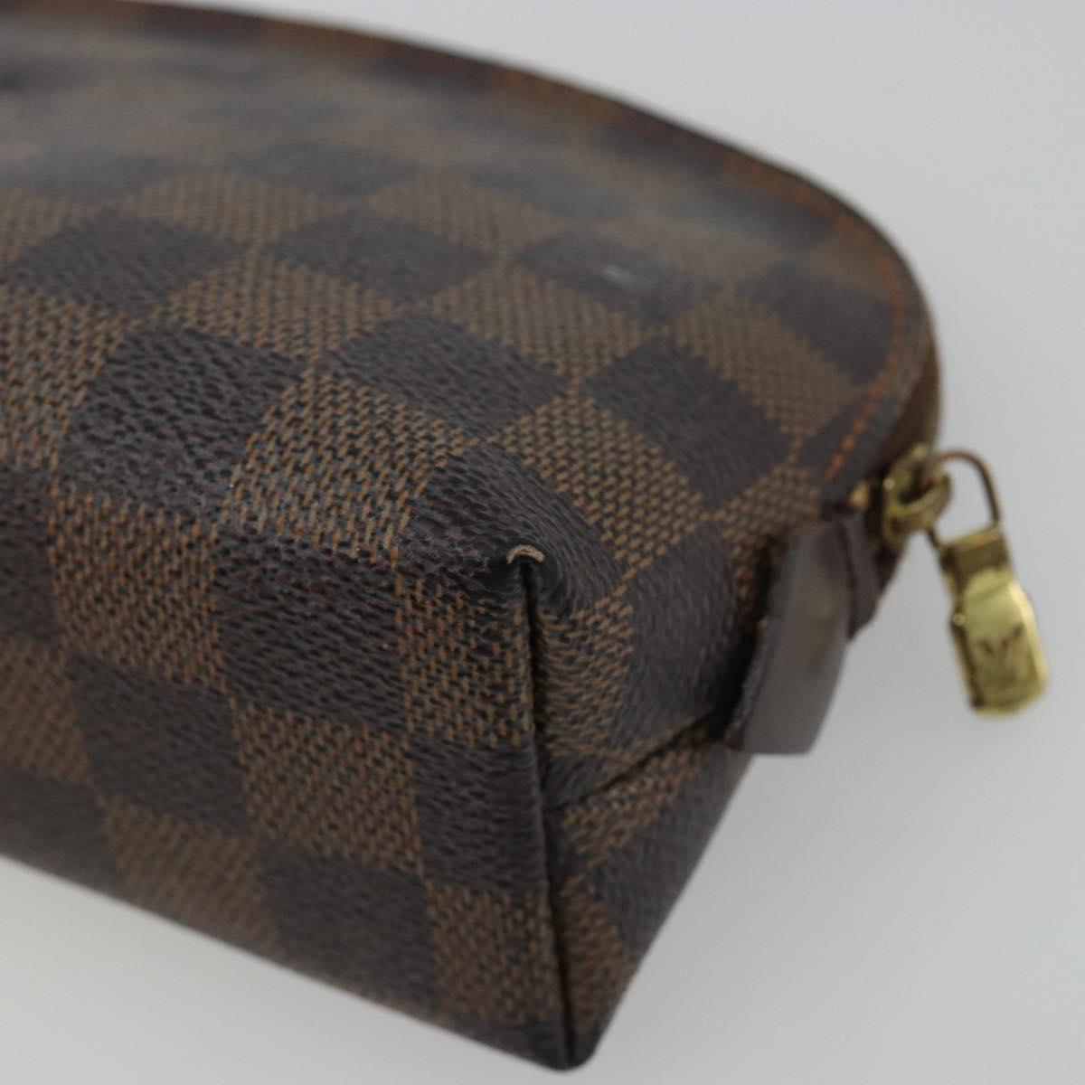 LOUIS VUITTON Damier Ebene Pochette Cosmetic PM Pouch N47516 LV Auth bs35970
