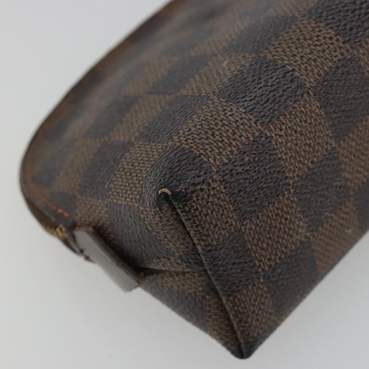 LOUIS VUITTON Damier Ebene Pochette Cosmetic PM Pouch N47516 LV Auth bs35970