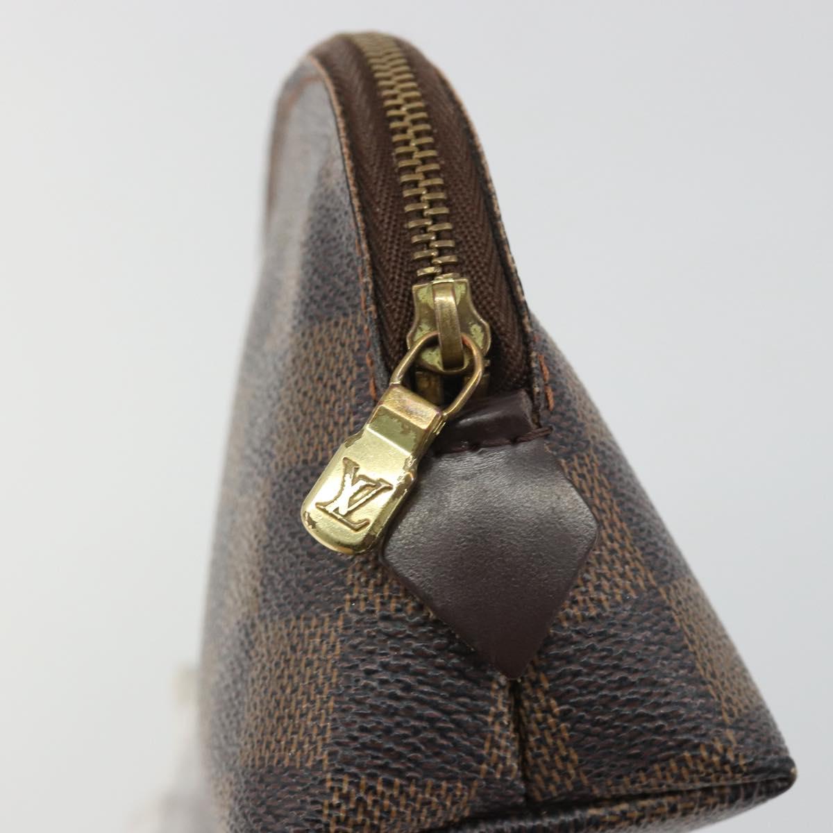 LOUIS VUITTON Damier Ebene Pochette Cosmetic PM Pouch N47516 LV Auth bs35970