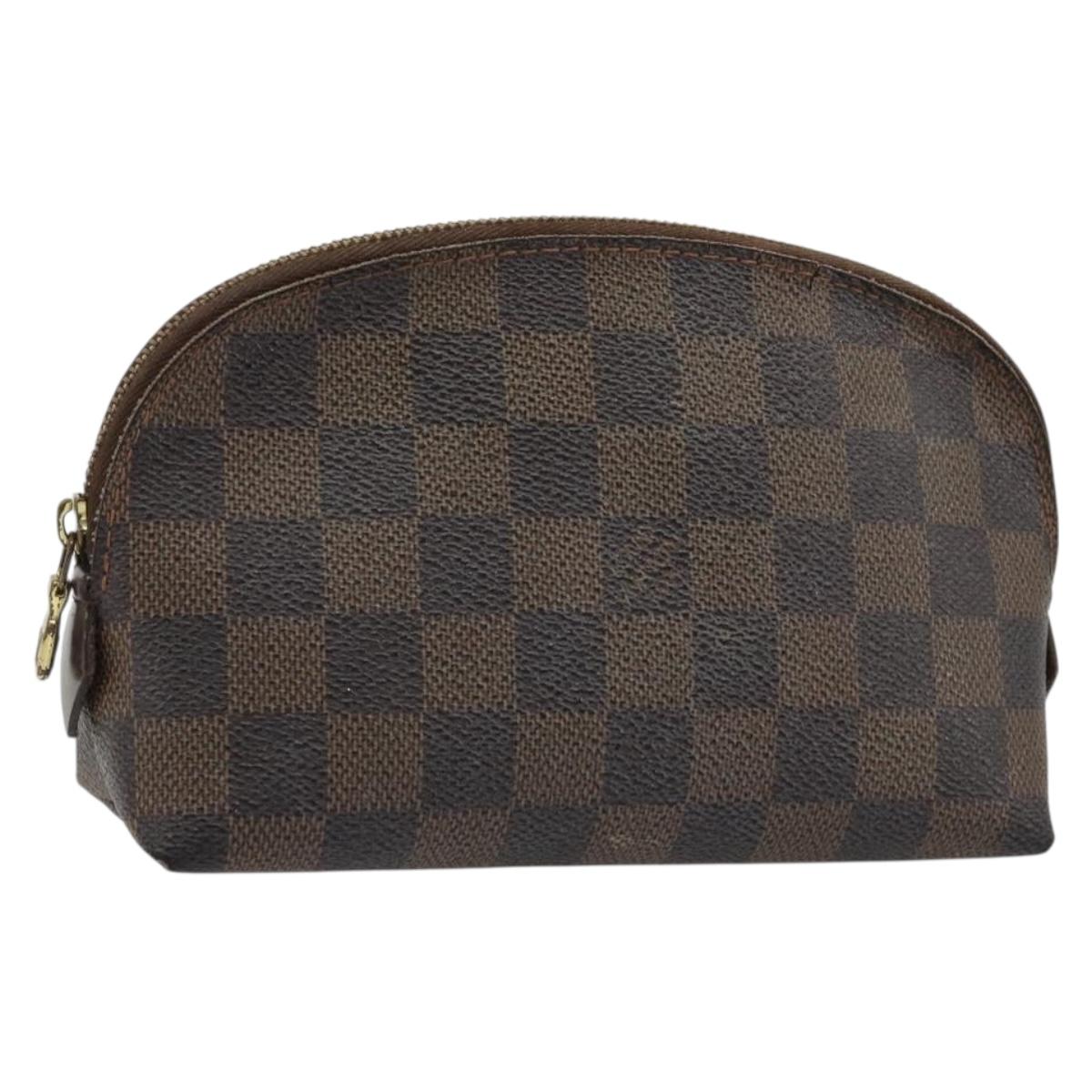 LOUIS VUITTON Damier Ebene Pochette Cosmetic PM Pouch N47516 LV Auth bs35970