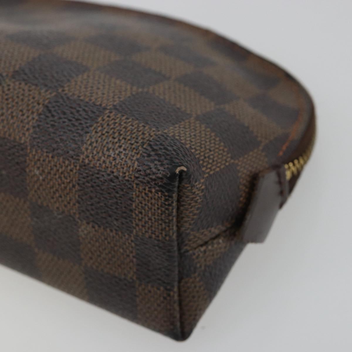 LOUIS VUITTON Damier Ebene Pochette Cosmetic PM Pouch N47516 LV Auth bs35970