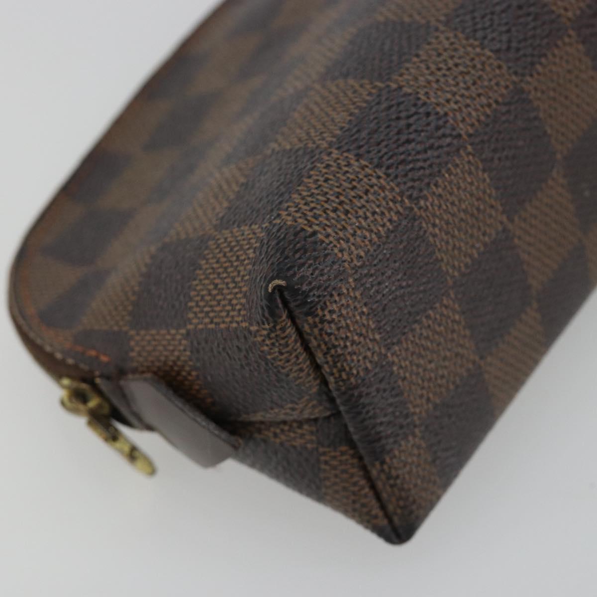 LOUIS VUITTON Damier Ebene Pochette Cosmetic PM Pouch N47516 LV Auth bs35970