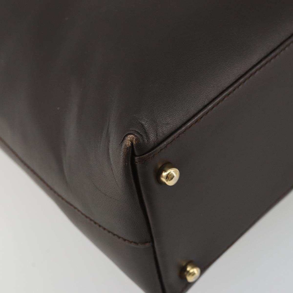 GUCCI Bamboo Hand Bag Leather Brown Gold 002 0505 Auth bs35974