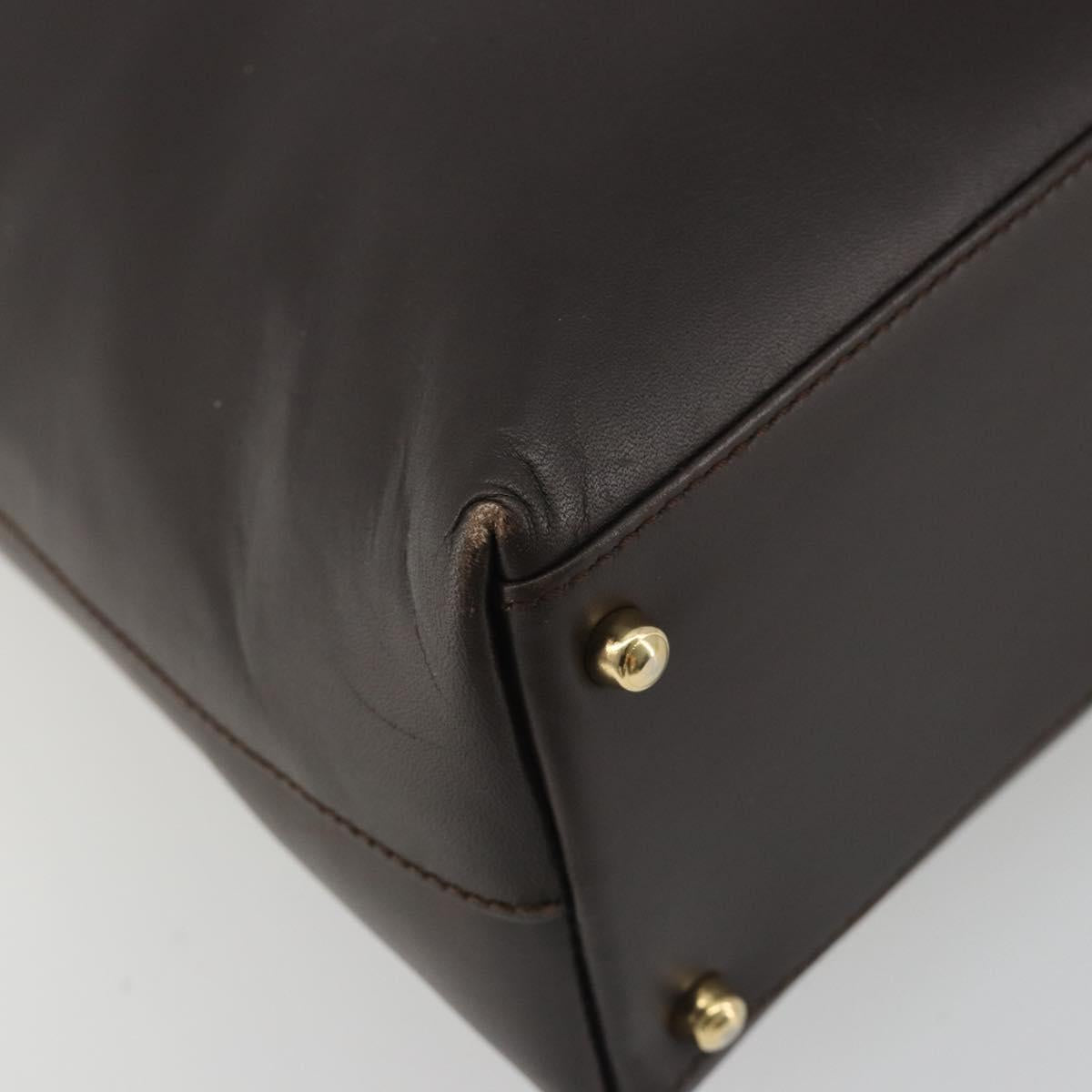 GUCCI Bamboo Hand Bag Leather Brown Gold 002 0505 Auth bs35974