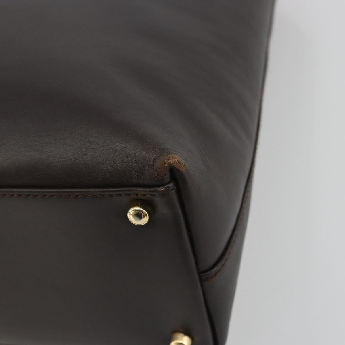 GUCCI Bamboo Hand Bag Leather Brown Gold 002 0505 Auth bs35974