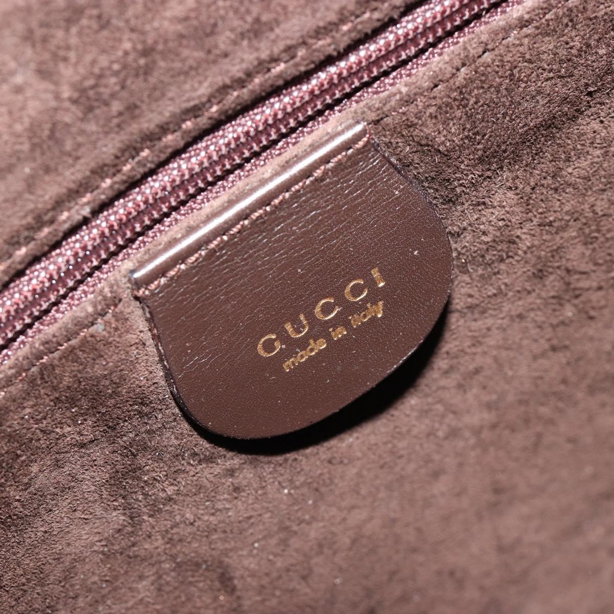 GUCCI Bamboo Hand Bag Leather Brown Gold 002 0505 Auth bs35974