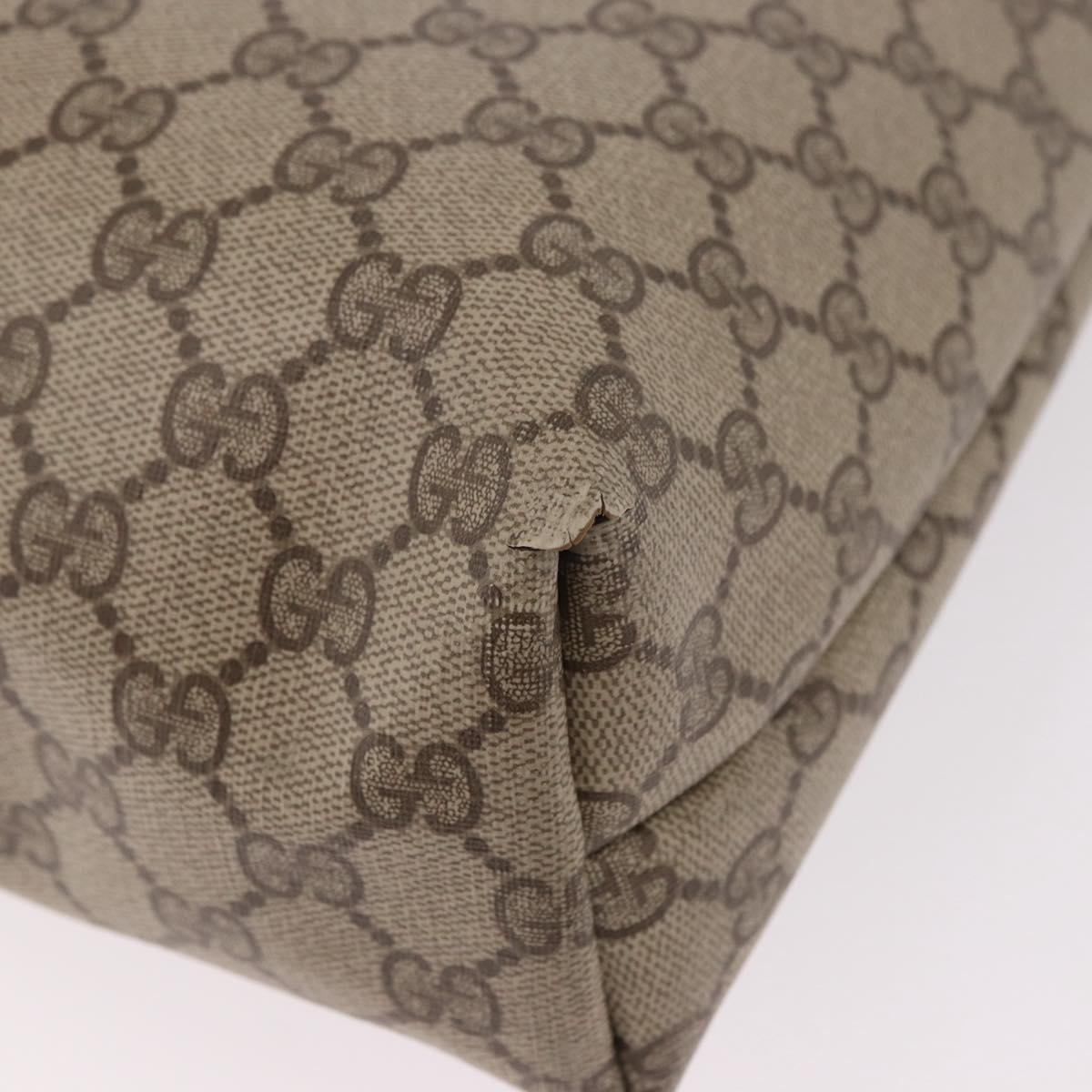 GUCCI GG Supreme Web Sherry Line Tote Bag PVC Beige 39 02 003 Auth bs35976