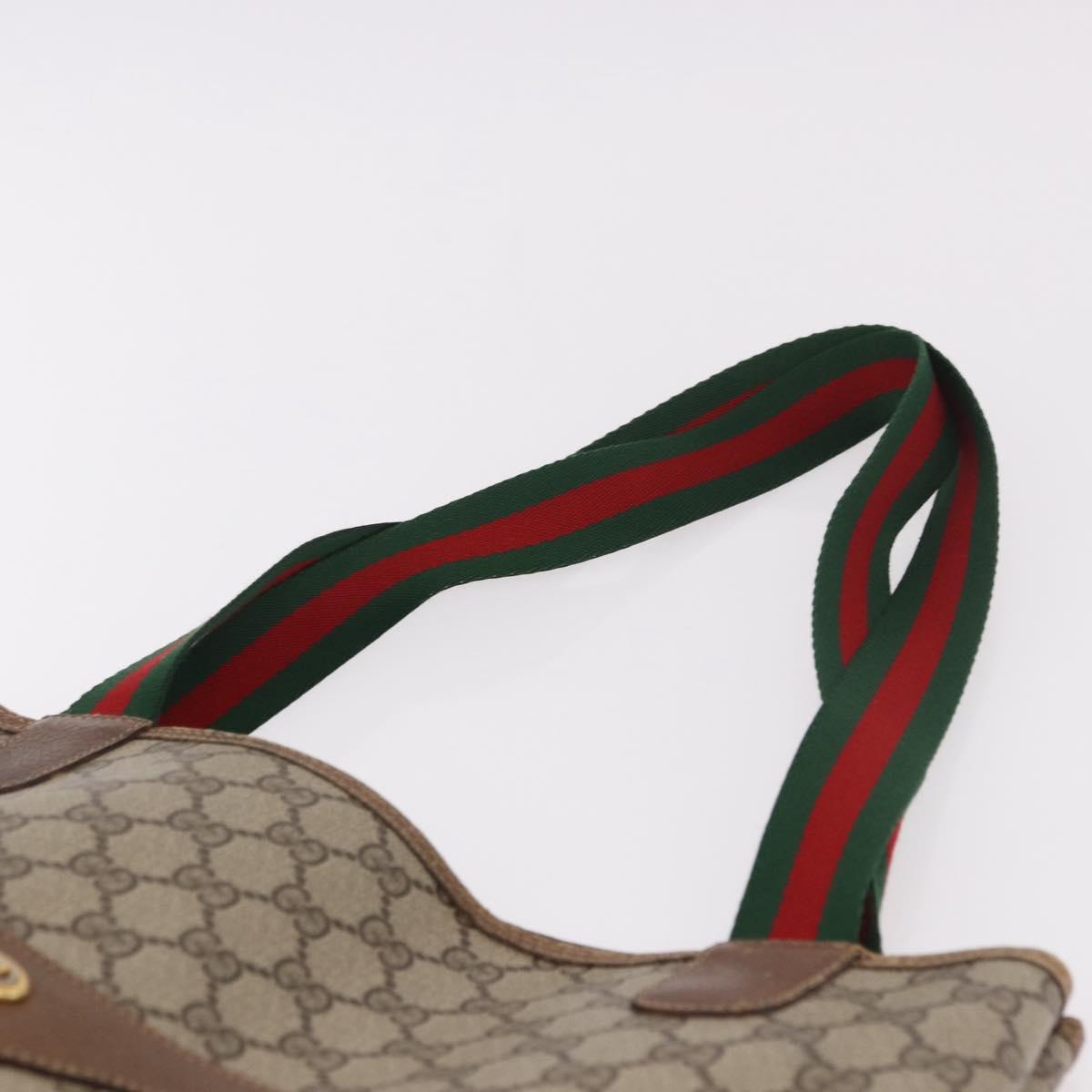 GUCCI GG Supreme Web Sherry Line Tote Bag PVC Beige 39 02 003 Auth bs35976