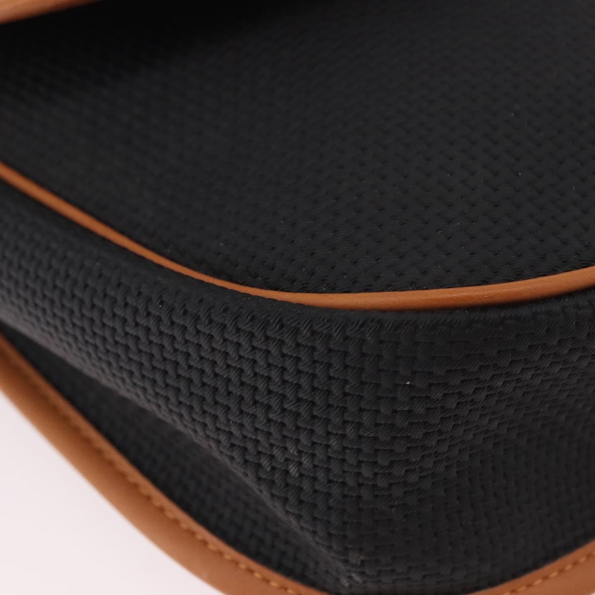 SAINT LAURENT Shoulder Bag PVC Canvas Black Gold Auth bs35986