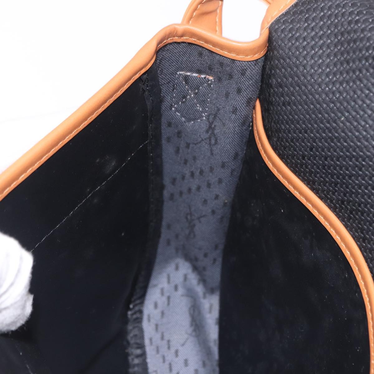 SAINT LAURENT Shoulder Bag PVC Canvas Black Gold Auth bs35986