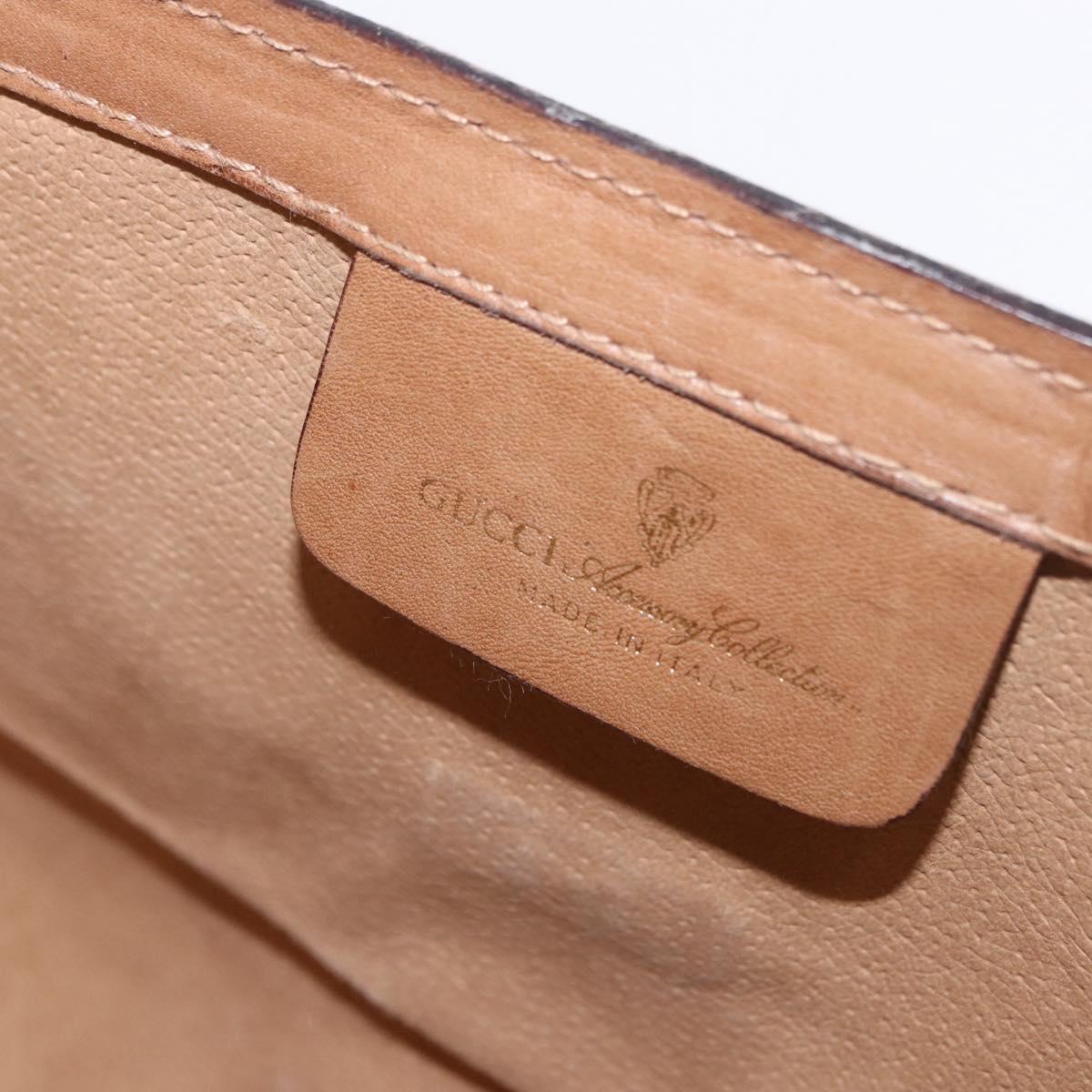 GUCCI Web Sherry Line Clutch Bag Canvas Beige Gold 010 378 Auth bs35987