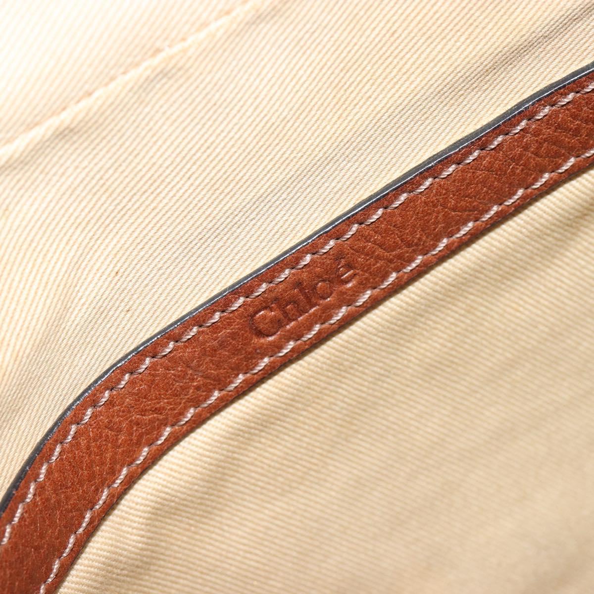 Chloe Paraty Hand Bag Leather Brown Gold Auth bs35996