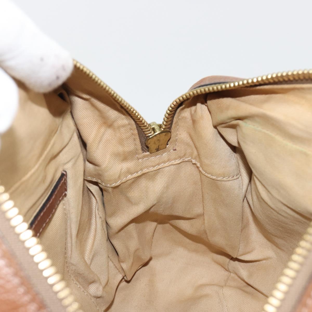 Chloe Paraty Hand Bag Leather Brown Gold Auth bs35996