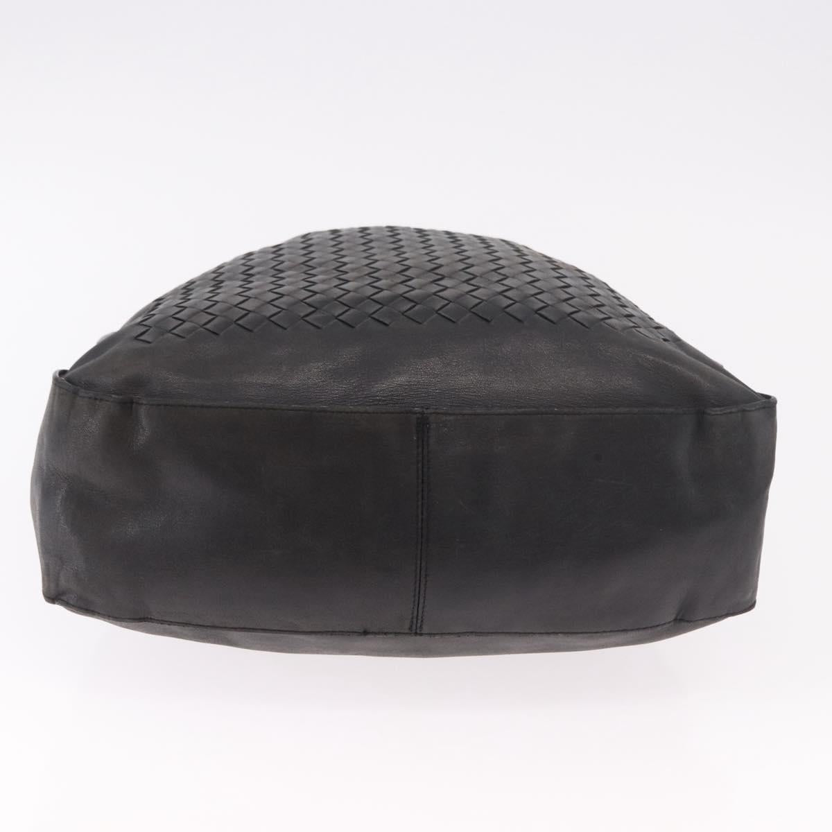 BOTTEGA VENETA INTRECCIATO Shoulder Bag Leather Black Auth bs36000