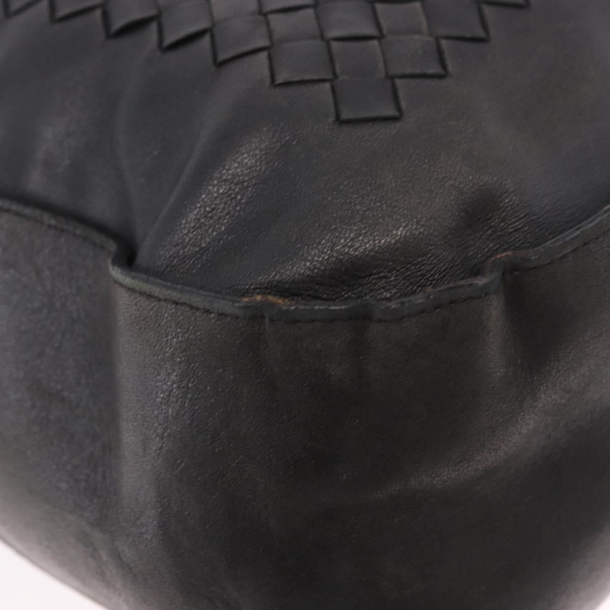 BOTTEGA VENETA INTRECCIATO Shoulder Bag Leather Black Auth bs36000