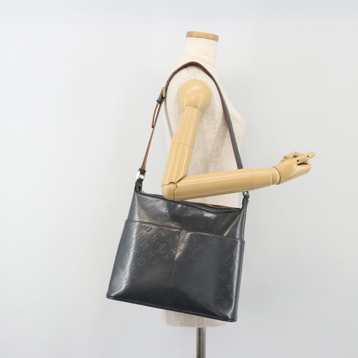 LOUIS VUITTON Monogram Mat Sutter Shoulder Bag Blue M55165 LV Auth bs36009
