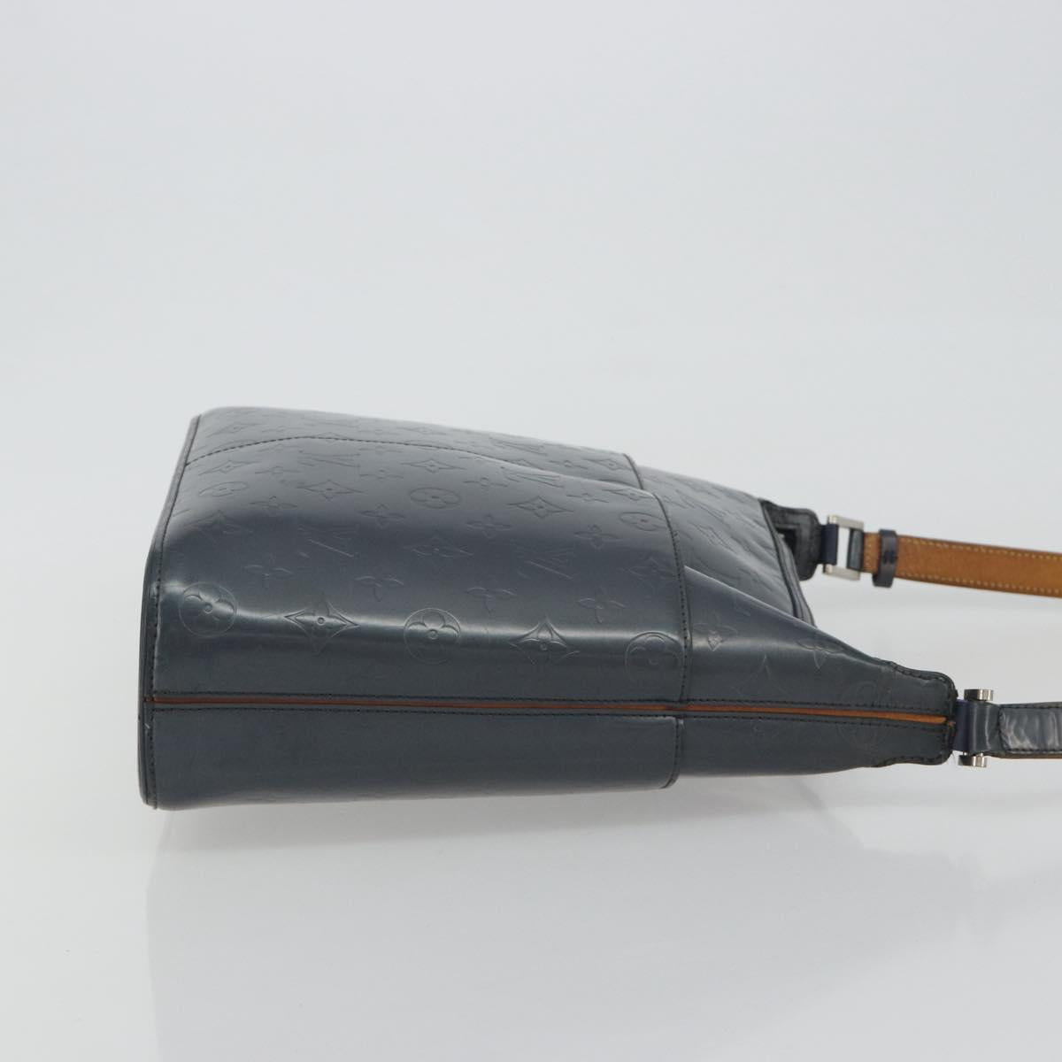 LOUIS VUITTON Monogram Mat Sutter Shoulder Bag Blue M55165 LV Auth bs36009