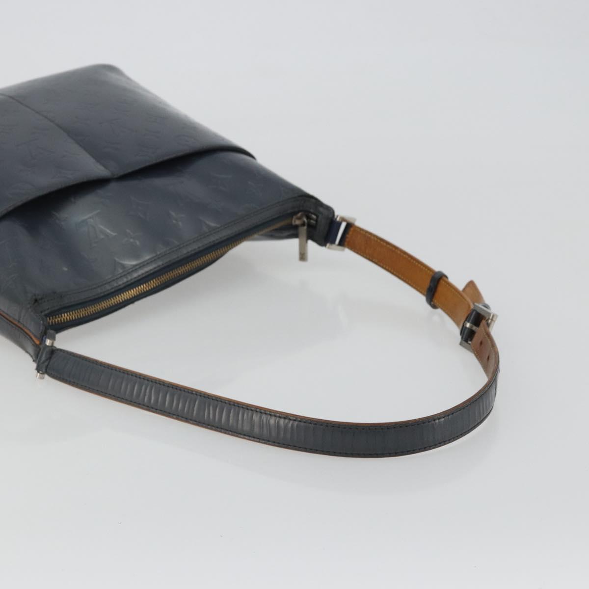 LOUIS VUITTON Monogram Mat Sutter Shoulder Bag Blue M55165 LV Auth bs36009