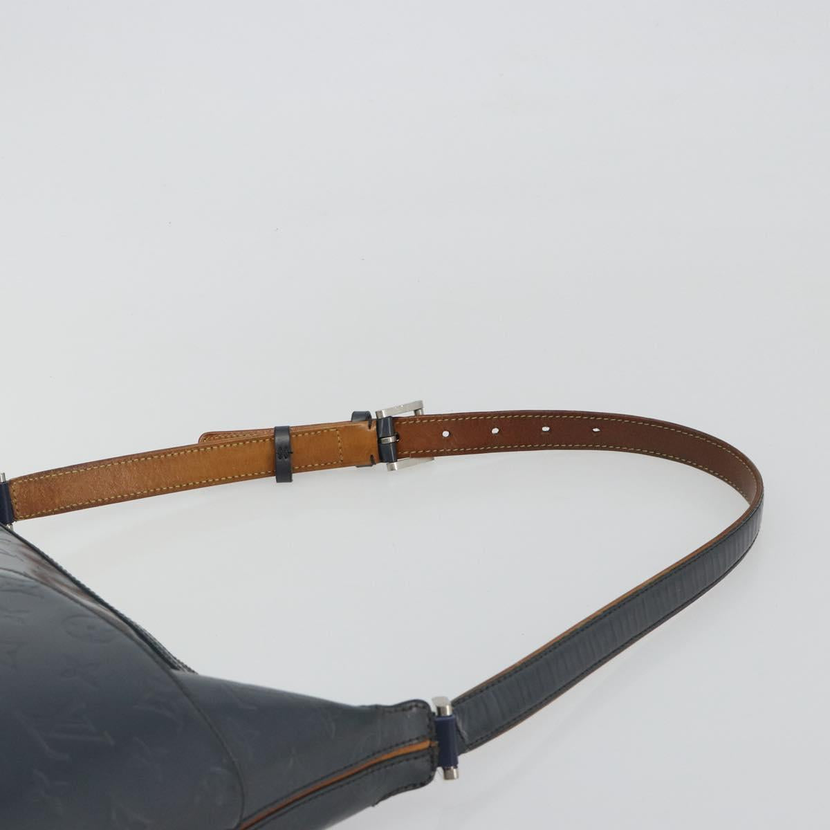 LOUIS VUITTON Monogram Mat Sutter Shoulder Bag Blue M55165 LV Auth bs36009