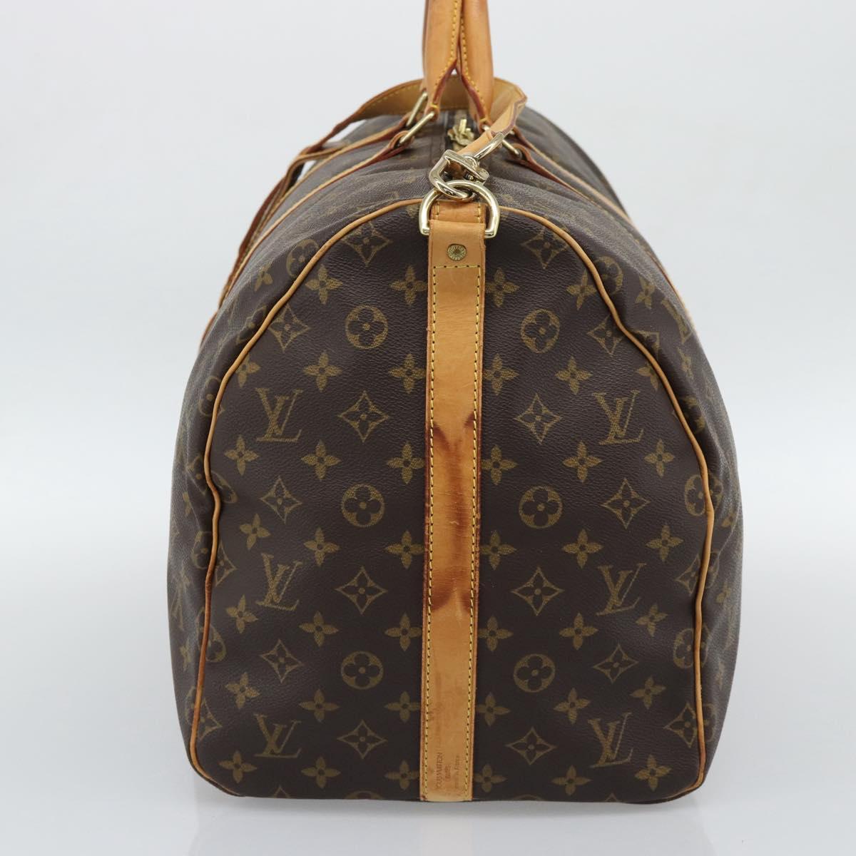 LOUIS VUITTON Monogram Keepall Bandouliere 55 Boston Bag M41414 LV Auth bs36013