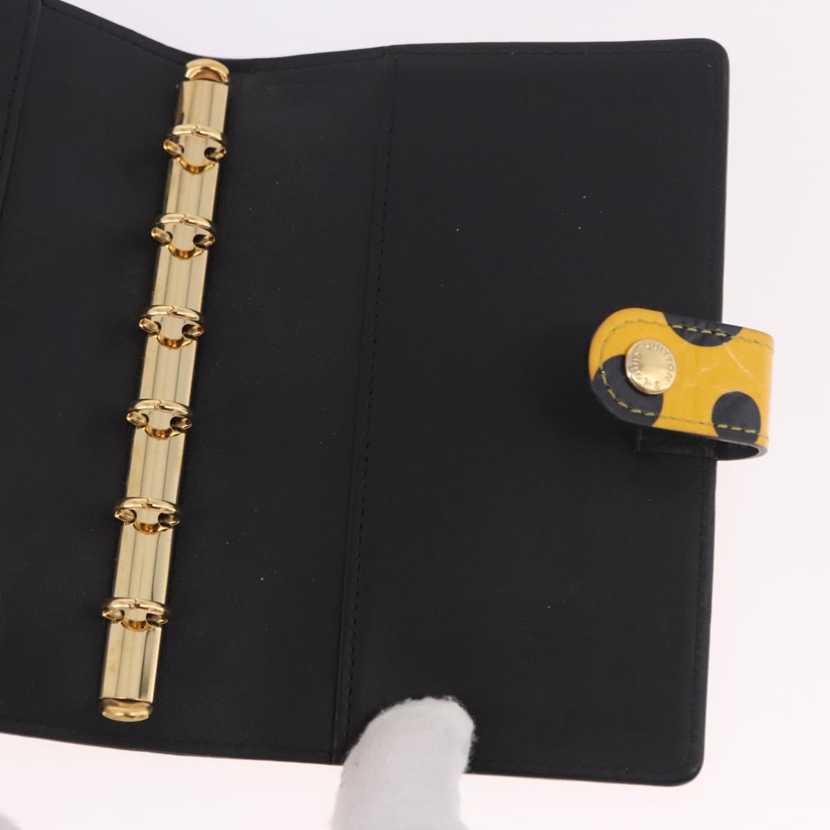 LOUIS VUITTON Monogram Vernis Dot Agenda PM Cover Yellow M91517 LV Auth bs36015