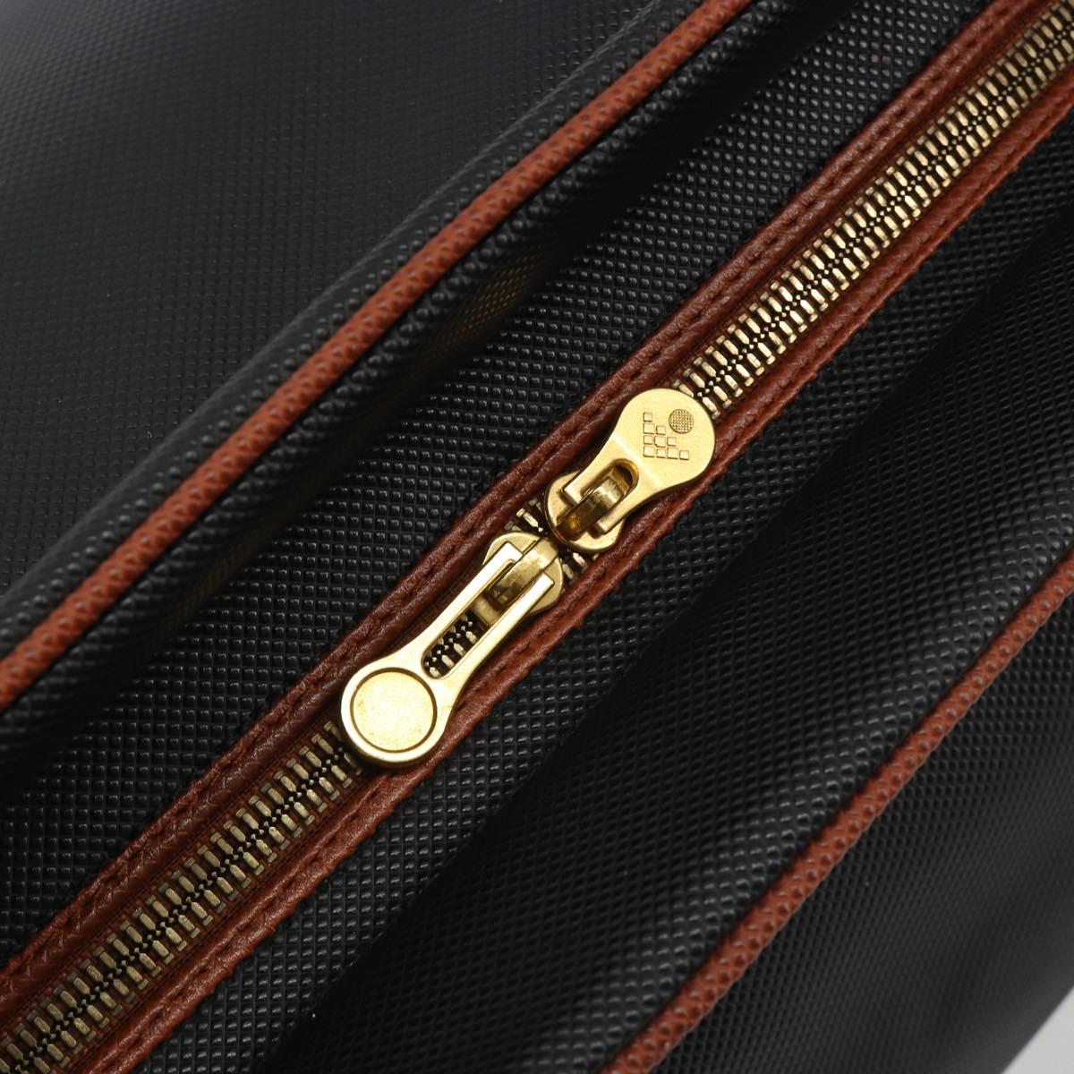 BOTTEGA VENETA Boston Bag PVC Canvas Black Gold Auth bs36018