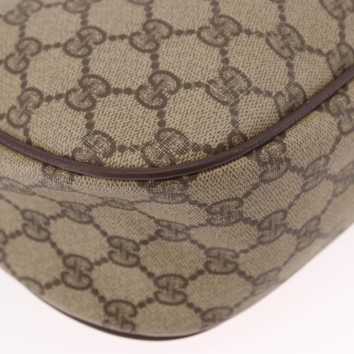 GUCCI GG Supreme Web Sherry Line Bag PVC Beige Gold 001 754 6177 Auth bs36022