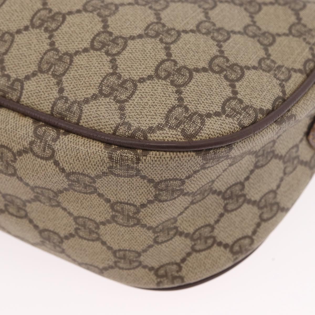 GUCCI GG Supreme Web Sherry Line Bag PVC Beige Gold 001 754 6177 Auth bs36022