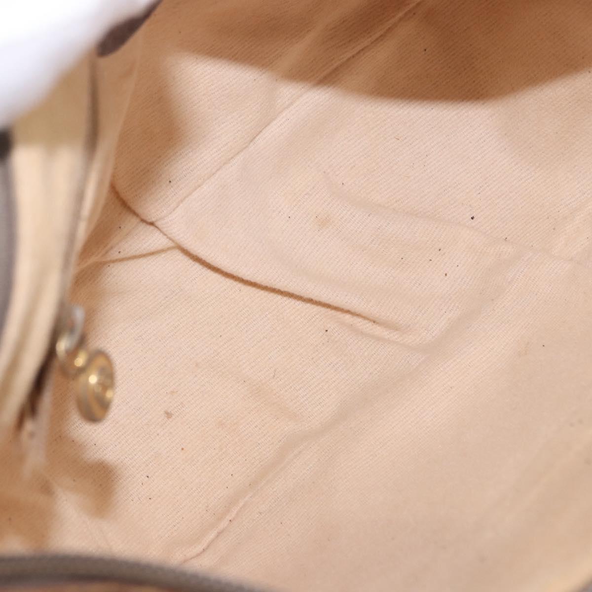 GUCCI GG Supreme Web Sherry Line Bag PVC Beige Gold 001 754 6177 Auth bs36022