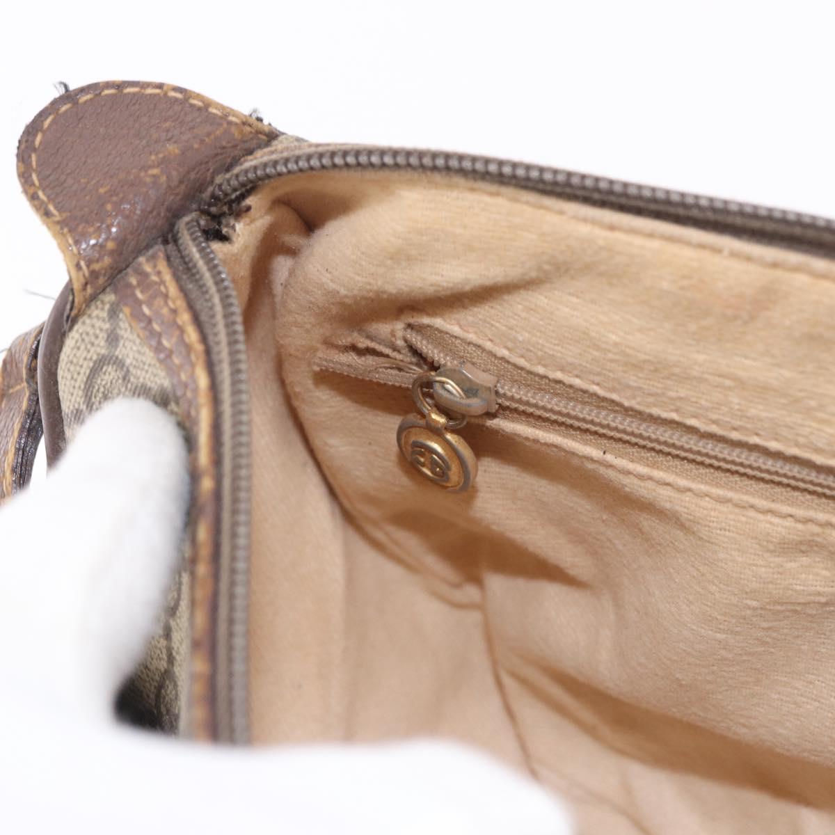 GUCCI GG Supreme Web Sherry Line Bag PVC Beige Gold 001 754 6177 Auth bs36022