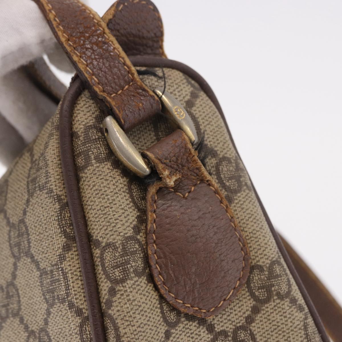 GUCCI GG Supreme Web Sherry Line Bag PVC Beige Gold 001 754 6177 Auth bs36022